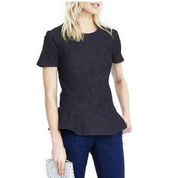 Banana Republic Tops - Banana Republic Denim Peplum Top, Dark Denim XS